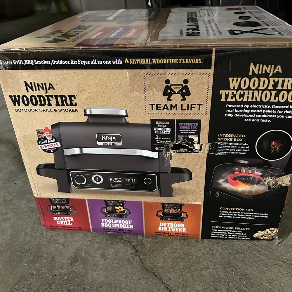 Ninja Woodfire Grill & Smoker with Black and Gray Finish
